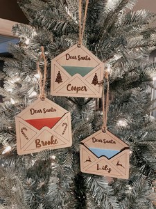 Adorno Navideño Personalizado de Madera Contrachapada Cortada con Láser para Árbol de Navidad 2024, Decoración Navideña, Colgantes - Product Image 5