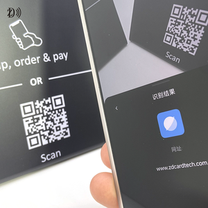 Tùy chỉnh NFC ntag 213/215/216 mã QR hiển thị đứng Google xem xét thẻ L hình dạng <span class=keywords><strong>RFID</strong></span> NFC Acrylic thẻ hiển thị đứng - Product Image 3