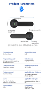 Tuya ứng dụng trong nhà thông minh xử lý mức độ Hợp kim nhôm khóa cửa Mở khóa bằng điện thoại di động và morse Mã làm việc với cửa liên hệ với cảm biến - Product Image 5