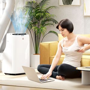 14000 BTU Dual Hose Portable Air Conditioner Cool Dehumidifier Fan for 700 Sq. Ft EU <b>Plug</b> <b>WiFi</b> Window Kit Room 14000 BTU Portabl - Product Image 5