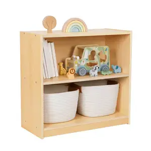 2024 Kids Toy Wood Cabinet 3 Tiers Montessori Bookcase Home Furniture Playroom Rack Nursery Classroom