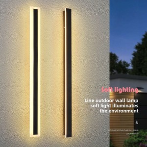 <span class=keywords><strong>Applique</strong></span> murale extérieure moderne à LED en acier inoxydable, étanche, pour jardin et villa, bande longue à éclairage doux, économie d'énergie - Product Image 2