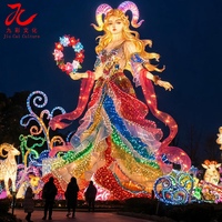 Zigong Handgefertigte Tierkreis-Jahreszeichen Schaf-Göttin Laterne Farbige Seidenlaterne mit Schaf für Frühlingsfest Themenpark Dekoration