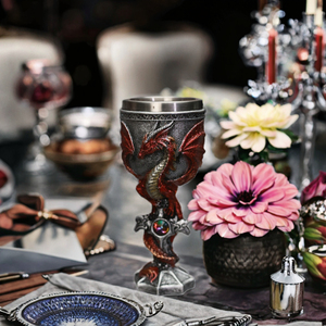 Calice da Vino a Forma di Drago 6.5oz - Acciaio Inossidabile 304 e Resina Fatto a Mano, Calice Retrò Riutilizzabile per Feste - Product Image 3