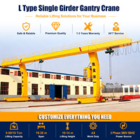 Grue portique monopoutre électrique de type L 50/5t 50/10t avec chariot cantilever extérieur pour le levage de matériaux longs