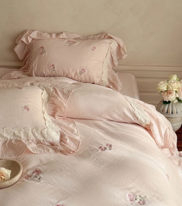 Ensemble de literie en dentelle à volants <span class=keywords><strong>Beatrice</strong></span> <span class=keywords><strong>Rose</strong></span> / <span class=keywords><strong>Rose</strong></span> - Product Image 5