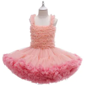 Robe Tutu en maille pour petite fille, bretelles Spaghetti, personnalisée, multi-couches, nouvelle collection 2020