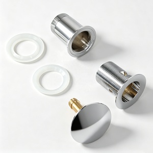 Solid Brass <strong>Sink</strong> <strong>Plug</strong> <strong>Replacement</strong>, 5-Year Warranty Slotted Basin Waste with Overflow, Pop-up Drain - Product Image 3