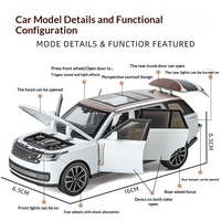 Modelo de Auto SUV Range Rover de Aleación de Metal Fundido a Presión, Escala 1:32, con Sonido y Luz, Puerta Abatible, Juguete Coleccionable de Exhibición Clásica