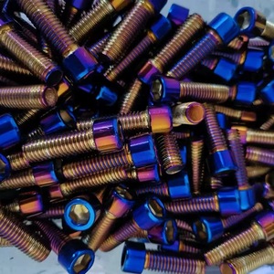 Thép Không Gỉ Màu Xanh Bắn Chân Không Mạ Điện Vít Đầu Phẳng Lục Giác Ổ Cắm Bu Lông Cho Phụ Tùng Ô Tô Titan Vít - Product Image 1