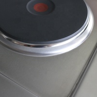 Peralatan Dapur Elektrik Stainless Steel, Kompor Elektrik 6 Tungku Stainless Steel Komersial, Alat Masak Elektrik dengan Oven dan Kabinet