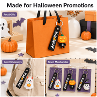 Llavero de PVC suave 2D 3D al por mayor para Halloween, con logotipo personalizado en relieve, de goma, OEM ODM para compradores de marcas globales