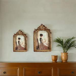 Cadre photo rétro doré en résine avec verre HD pour affichage sur table et décoration murale - Product Image 3