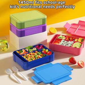 Bento <b>Box</b> Adult <b>Lunch</b> <b>Box</b> Containers <b>for</b> Adults <b>Men</b> Women 5 Compartments Food Container with Utensils Sauce Jar Microwave Safe - Product Image 3