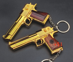 พวงกุญแจปืนมินิ ปืนช็อตไฟฟ้าป้องกันตัว ปืนเบเร็ตต้า 92Fs ของเล่นปืนพก พวงกุญแจปืนสีทอง โลหะ - Product Image 6