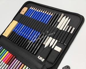 Juego de lápices de colores metálicos solubles en agua de 51 piezas con kit de bocetos - Product Image 5