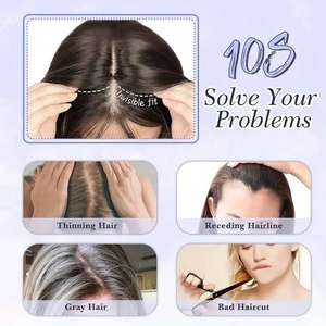 ท็อปเปอร์ผมขนาดใหญ่สำหรับผู้หญิง เพิ่มวอลลุ่มเต็มศีรษะ แสกกลาง ติดกิ๊บ วิกผมสังเคราะห์แบบลอน สำหรับสวมใส่ทุกวัน - Product Image 6