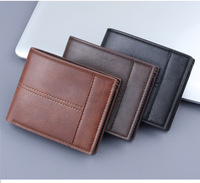 Nouveau design Portefeuille court pour homme en cuir véritable, porte-cartes, porte-monnaie, portefeuille fin, logo personnalisé OEM