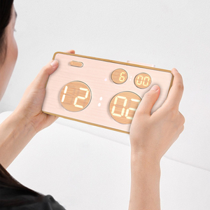 Calendrier de table pour cadeau de mariage, radio FM électronique à LED, haut-parleur Bluetooth, station de charge sans fil, horloge numérique à LED en bois - Product Image 5