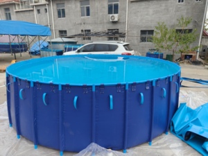 Bassin <span class=keywords><strong>de</strong></span> pisciculture pliable en TPU/PVC <span class=keywords><strong>de</strong></span> haute qualité, durable et sur cadre, pour l'aquaculture et l'élevage <span class=keywords><strong>de</strong></span> poissons - Product Image 2