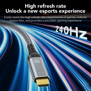 A383 Type C 8K <span class=keywords><strong>pour</strong></span> câble adaptateur de conversion électronique <span class=keywords><strong>HDMI</strong></span> 1080p moniteur de maille tressée en métal cuivre mâle à mâle <span class=keywords><strong>pour</strong></span> câble <span class=keywords><strong>HDMI</strong></span> - Product Image 6