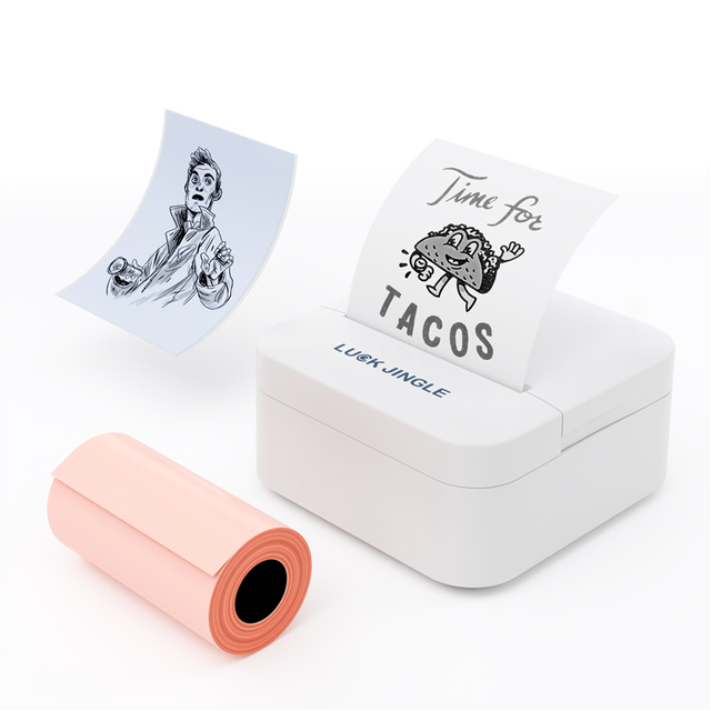Mini 300DPI Printer Label Maker Machine Portable Photo Thermal Receipt Printer for Smartphone with Tape Wireless Printing