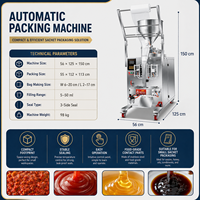 Machine d'emballage verticale automatique à 3 soudures latérales pour sachets de liquides (sauce, miel, huile, pâte) – Idéale pour les petites entreprises