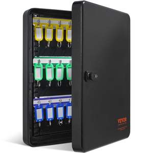 48-<b>Key</b> Steel <b>Key</b> Organizer Digital Security Storage Box 48-Pcs Colorful <b>Key</b> <b>Tags</b> Record Card Adjustable Racks for School Office - Product Image 1