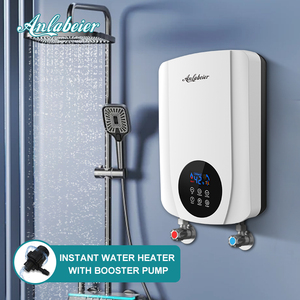 เครื่องทำน้ำอุ่นสแตนเลสแบบเพิ่มแรงดันคงที่ 5500W 30W 24V ปั๊มน้ำ ควบคุมแบบสัมผัส ELCB ป้องกันน้ำแห้ง ร้อนเร็ว - Product Image 1