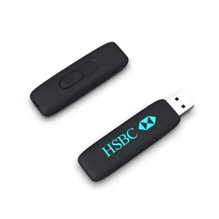 نموذج جديد تعزيز LED التألق انزلاق OEM مخصص محرك فلاش USB مع سرعة عالية 3.0 16GB ، 32GB ، 64GB حملة القلم