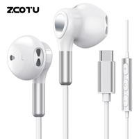 Earphone In-Ear Berkabel Tipe-C dengan Mikrofon untuk Panggilan Bebas Genggam dan Musik, Kompatibel dengan iPhone 15/16/17