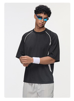 Camiseta Deportiva de Poliéster Aero-Light de 150 g/m² con Corte Raglán en Contraste, Tacto Suave, Secado Rápido y Transpirable para Hombre, OEM