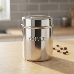 Juego de botes de té y café de acero inoxidable al por mayor, almacenamiento de cocina, tapa de bote de metal para comida, té, café, almacenamiento de azúcar - Product Image 1