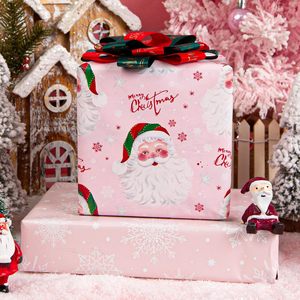 Papel de Regalo Navideño Burymento, Diseño Rosa de Santa Claus, 17 Pulgadas x 32.8 Pies, Papel Ecológico para Manualidades y Regalos - Product Image 5