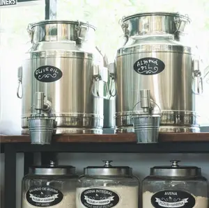 Ecobox supermarket wadah drum baja tahan karat, dispenser jus cair bahan kelas makanan