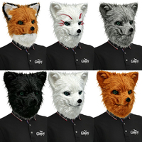 Masque de renard à bouche ouverte pour Halloween, accessoire de fête costumée amusant, dessin animé, personnalisable, vente en gros, direct usine