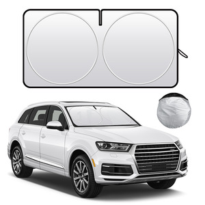 Pare-soleil de voiture pour pare-brise avant, argent titane, double anneau, pliable, isolation thermique, protection solaire - Product Image 5