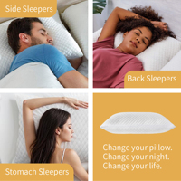 Almohadas de Cama Ajustables OEM de Bambú y Tela con Diseño de Cuña y Espuma Viscoelástica Refrescante para Dormir de Lado y Boca Abajo