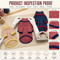 Pull tricoté pour chiot à col montant, en mélange de coton avec bordure contrastante, pour commandes en gros de boutiques, directement de l'usine