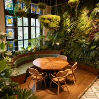 Modernes Hochwertiges Maßgefertigtes Umweltfreundliches Pflegeleichtes Blumenförmiges Holz-Samt-Sofa Halbkreisförmig für Café Restaurant