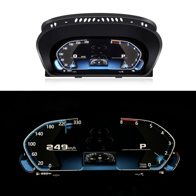 12.3 Inches Lcd Auto Dashboard Panel for BMW 5 Series X5 X6 E60 E61 E70 E71 Wireless Carplay Digital Dashboard Speedometer