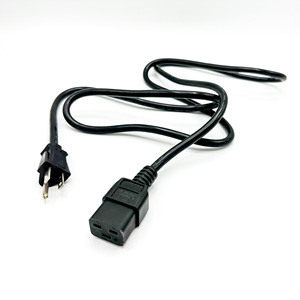 สายไฟ C19 ต่อกับปลั๊ก US 3 ขา ยาว 1.8 เมตร เกรดอุตสาหกรรม 16 แอมป์ 250 โวลต์ ตัวนำทองแดง หุ้มฉนวน PVC สายไฟแรงดันต่ำ - Product Image 1