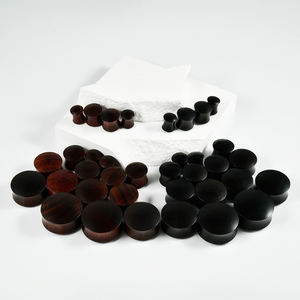 लकड़ी डबल फ्लड प्लग कान सुरंग प्लग मांस एक्संडर गेज स्ट्रेचर इयररिंग्स 8 मिमी-25 मिमी इयररिंग्स - Product Image 5