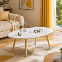 Table basse de rangement minimaliste moderne pour salon, table d'appoint de style nordique avec motif marbré et pieds en bois massif, pour une maison créative