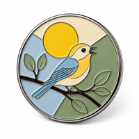 Marqueur de golf en émail souple personnalisé, motif hibou et oiseau chanteur, en métal argenté, cadeau pour golfeurs, vente en gros