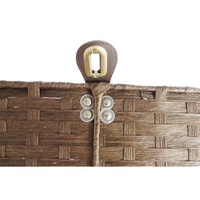 Panier de rangement rectangulaire tressé avec couvercle pour organiser les collations, les jouets et les objets décoratifs
