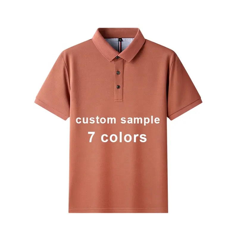 Camisa polo estampada masculina, pulôver bordado de alta qualidade, de malha de algodão, camisa polo personalizada para golfe