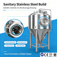 Cuve de Fermentation en Acier Inoxydable pour Distillerie, Cuve Sanitaire à Double Enveloppe SS304, Chauffée à la Vapeur, 200L/2000L/5000L, Facile à Utiliser