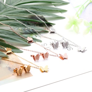 Stainless Steel Jewelry <b>Set</b> Trendy Butterfly Cute Girls Women Earrings and Pendant Statement <b>Gold</b> Plated Jewelry <b>Sets</b> - Product Image 2