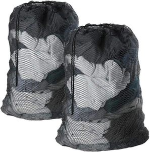 Washable Recycle <b>Foldable</b> Large Drawstring <b>Laundry</b> Bag Mesh Shoe Wash Clothes <b>Laundry</b> <b>Basket</b> Black Wash Bag - Product Image 5